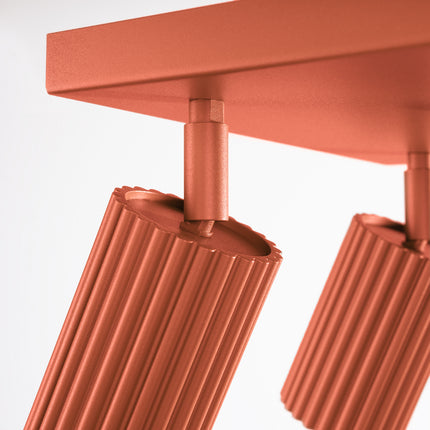 Oslo 4 ceiling light in ochre red 