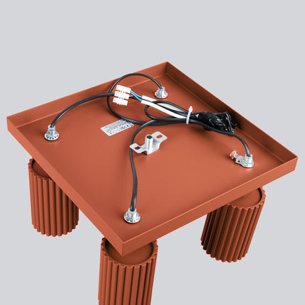 Oslo 4 ceiling light in ochre red 