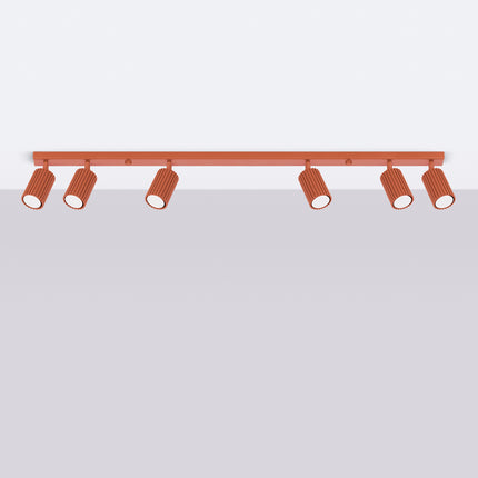 Oslo 6L red ochre ceiling light 