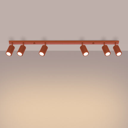 Oslo 6L red ochre ceiling light 