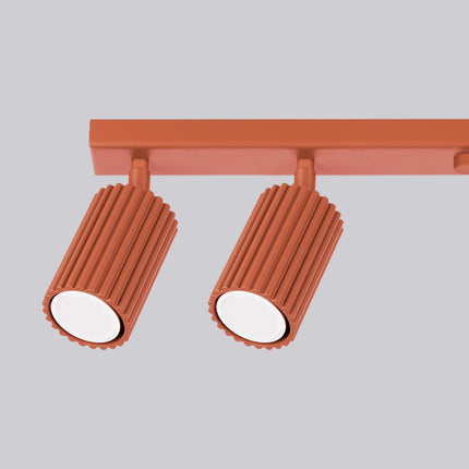 Oslo 6L red ochre ceiling light 