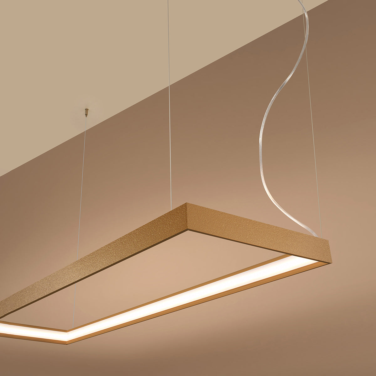 Pure L Rectangle Chandelier Gold 3000K