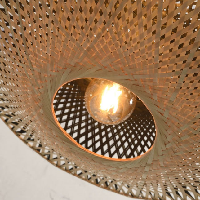 Lampadaire Kalimantan Bambou Naturel et Noir 218 cm