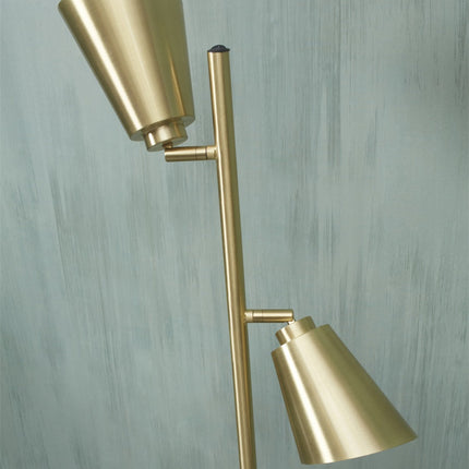 Lampadaire Bremen Fer Doré à Double Abat-Jour 162 cm