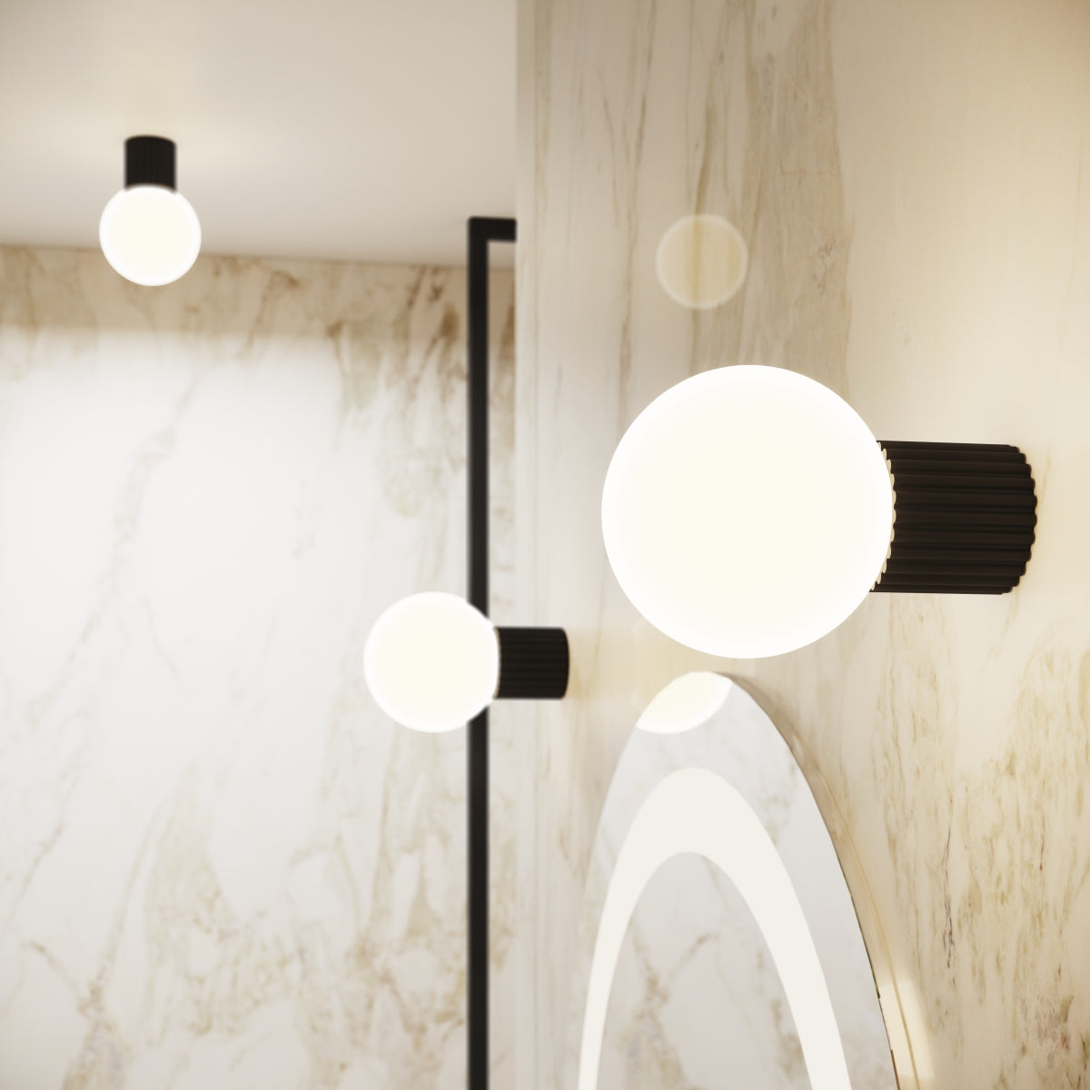 Applique Halo noire IP44