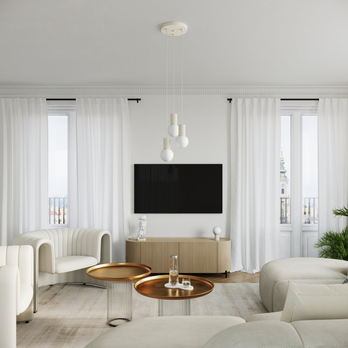 Suspension Halo 1 beige