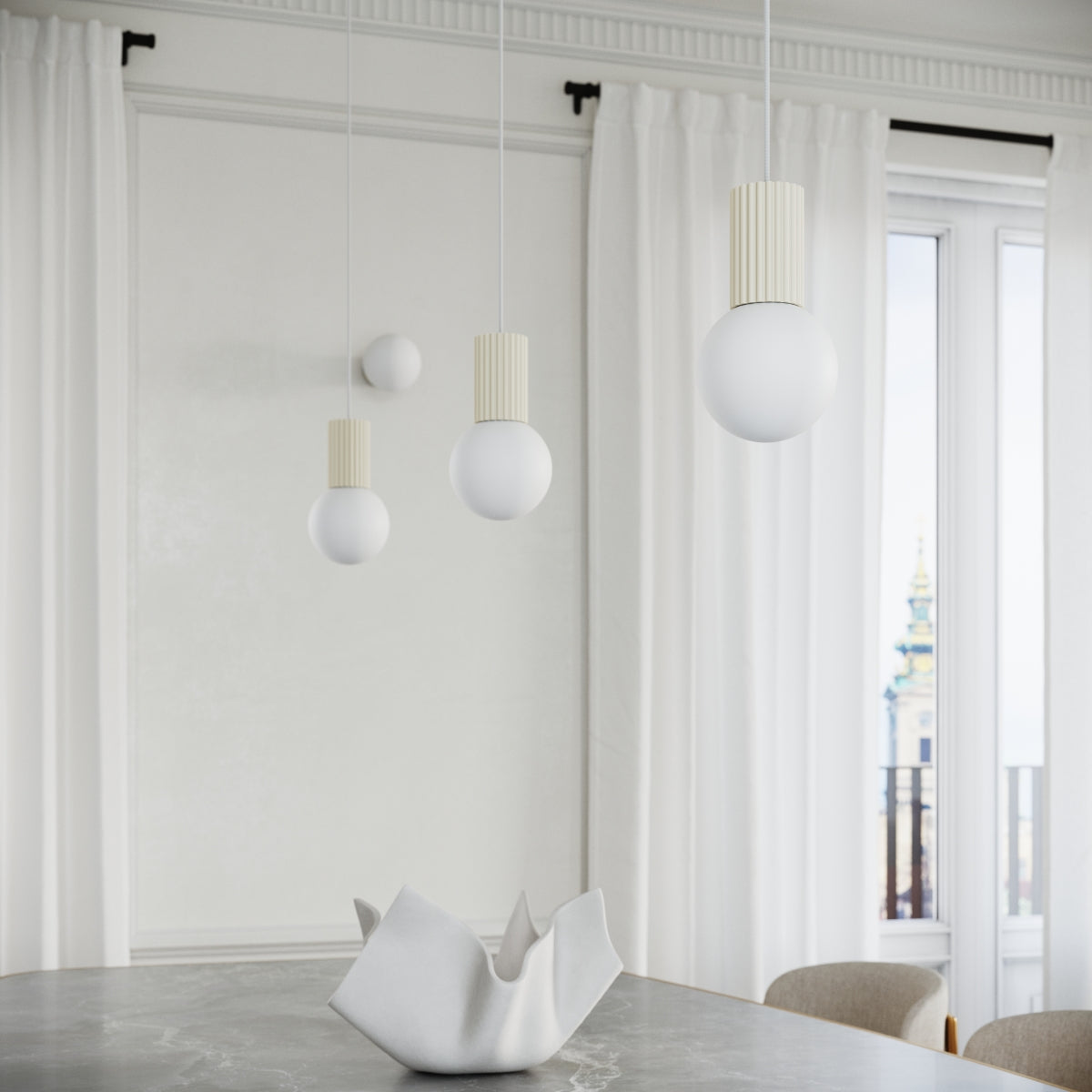Suspension Halo 1 beige