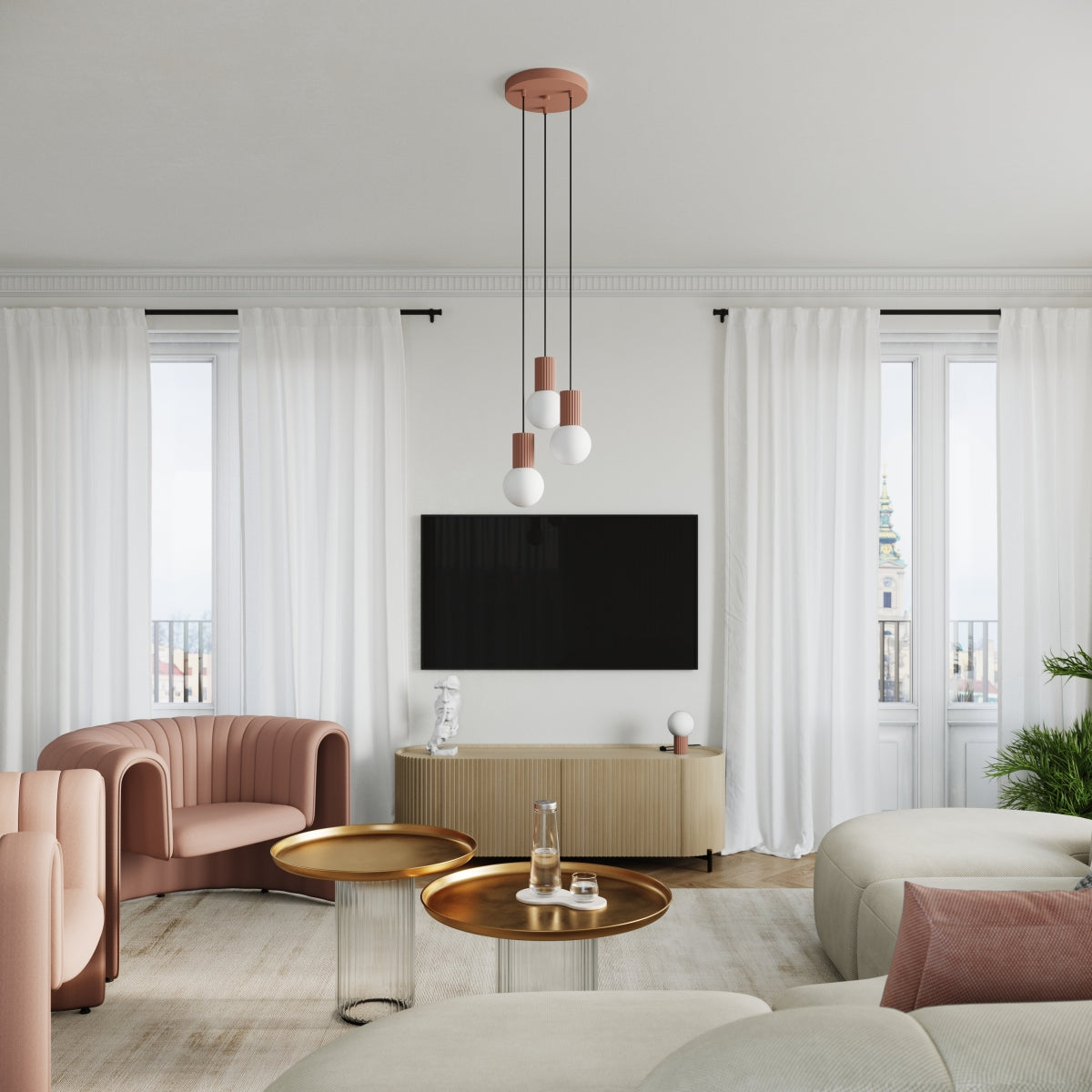 Lampe suspendue Halo 3P moka