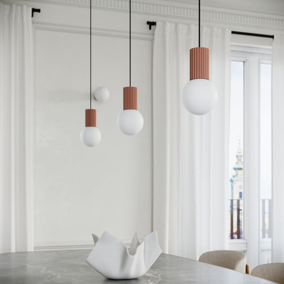 Lampe suspendue Halo 3P moka