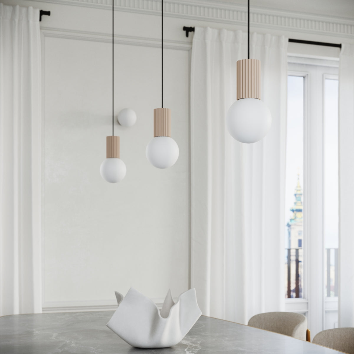 Lampe suspendue Halo 3P taupe