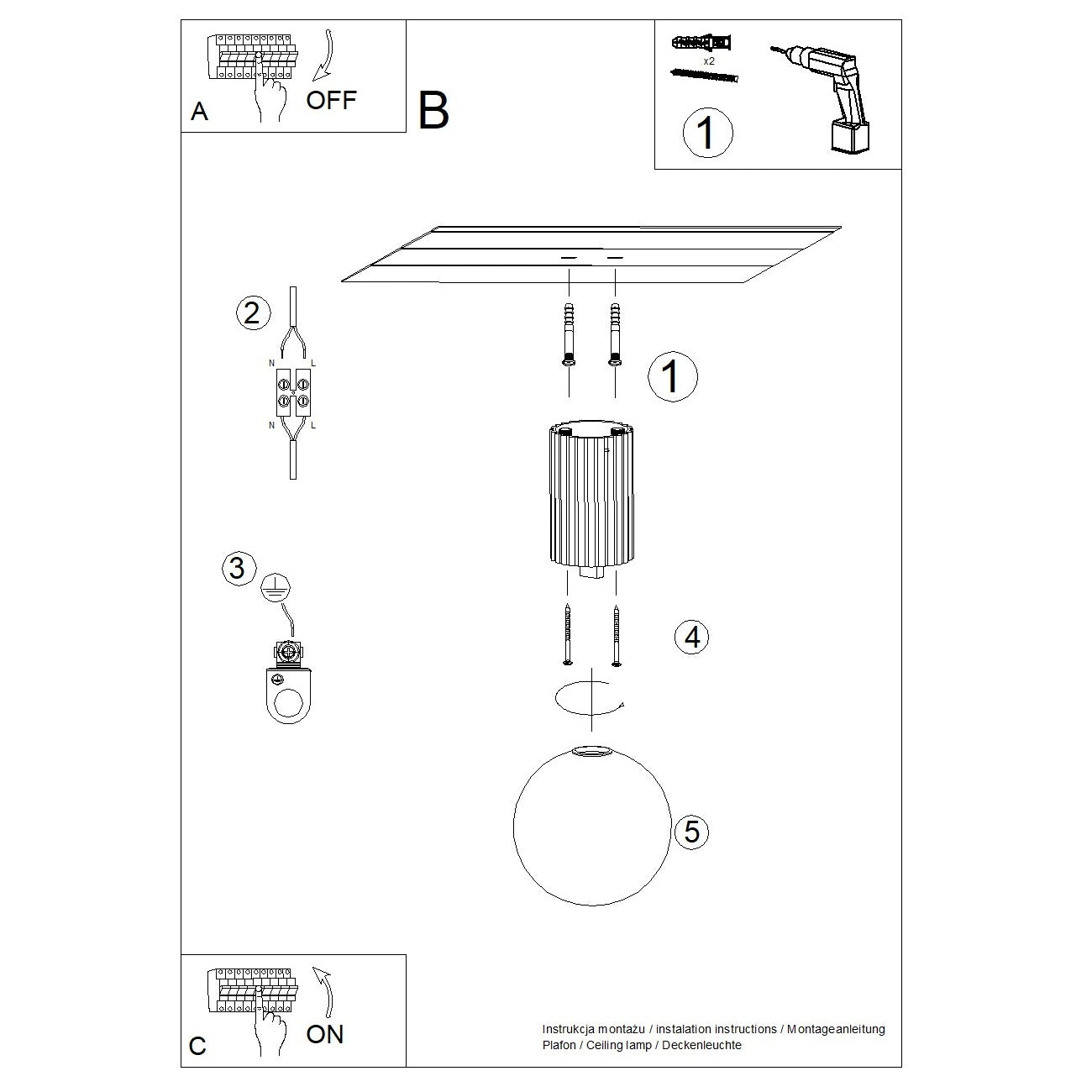 Plafonnier Halo bordeaux IP44