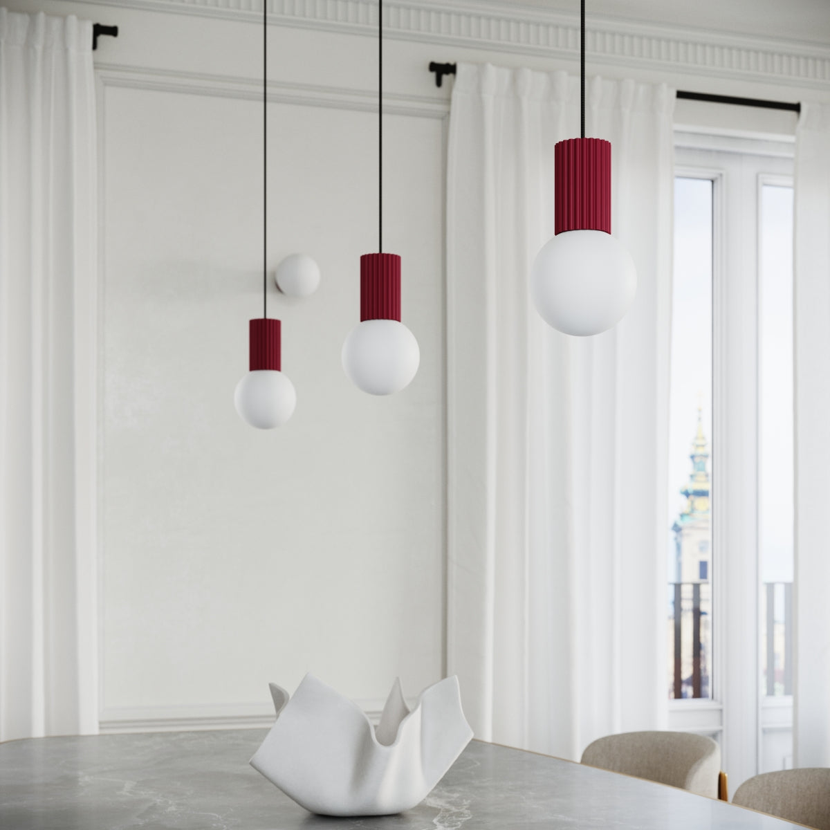 Lampe suspendue Halo 1 bordeaux