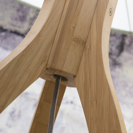 Annapurna Stehlampe aus Bambus und schwarzem Leinen, 159 cm