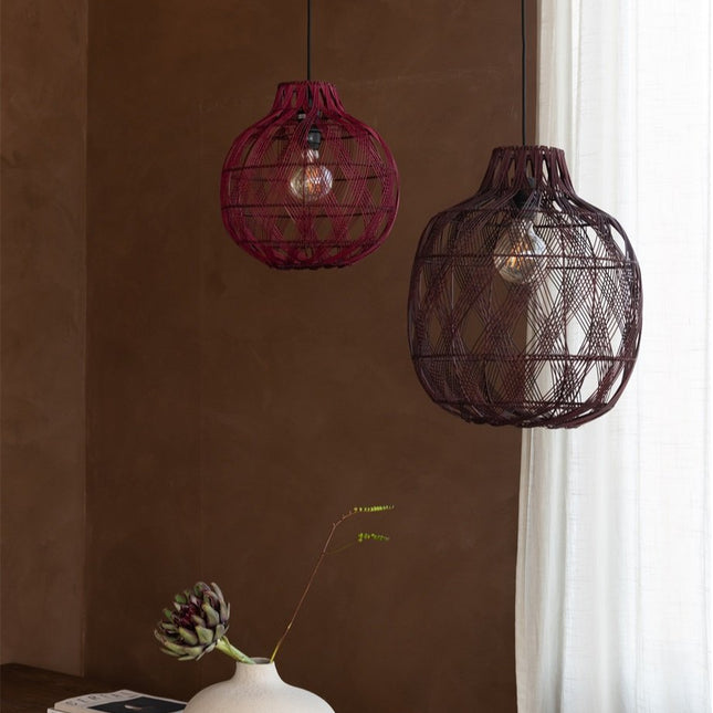 Suspension Mendoza Bambou Bordeaux 35 cm