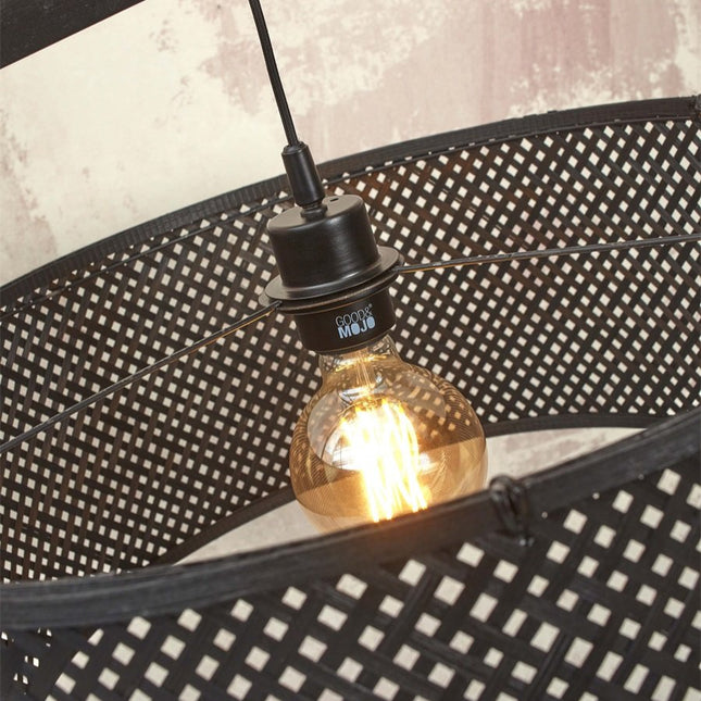 Java XL Bambus Stehleuchte Schwarz 218 cm