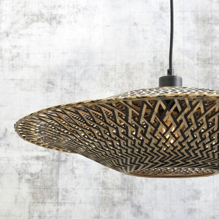 Applique Murale Bali Bambou Naturel et Noir 44 cm