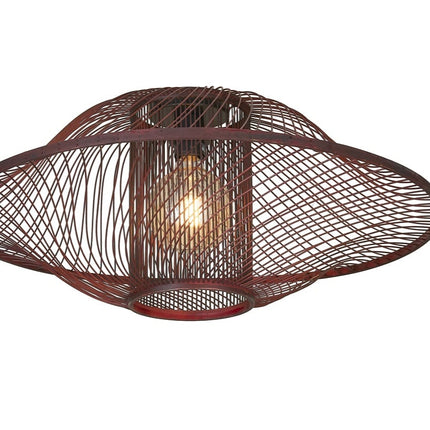 Maui Bambus Pendelleuchte Bordeaux 70 cm
