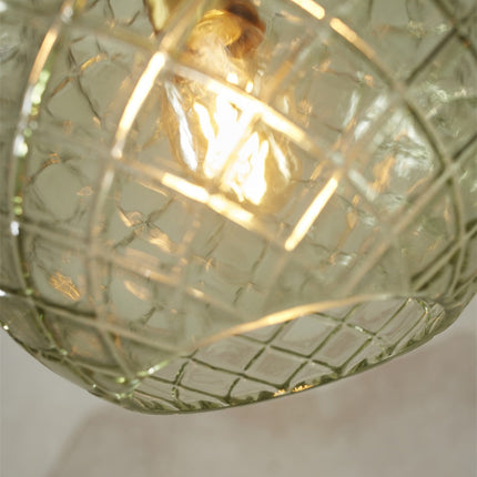 Suspension Venice Globe Verre Vert & Doré 22 cm