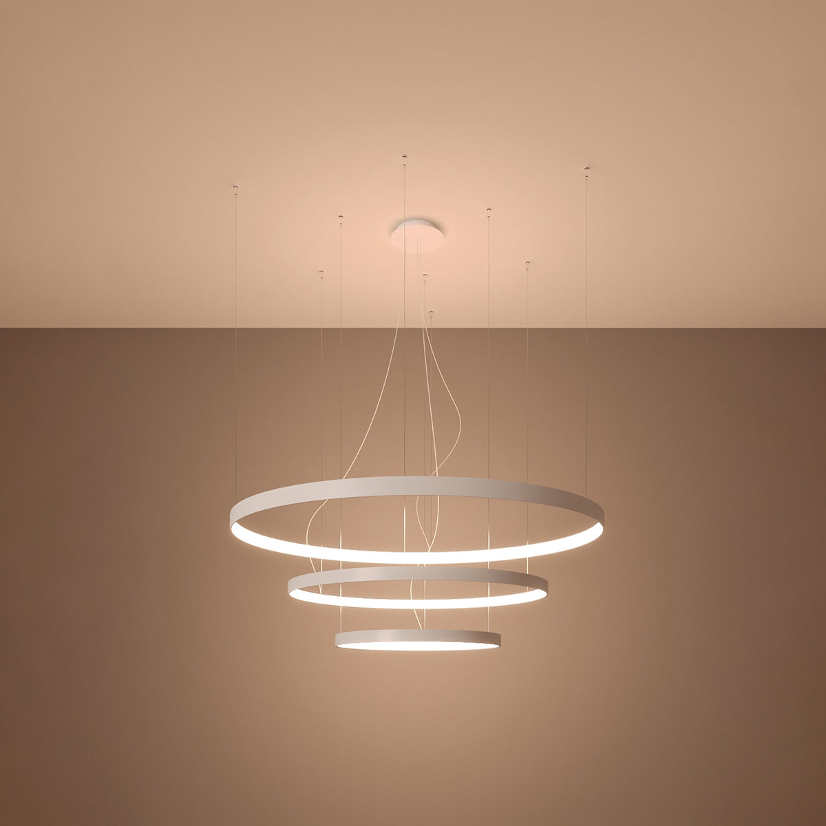 Lustre Anneau Solis 3 55/78/110 blanc LED 3000K