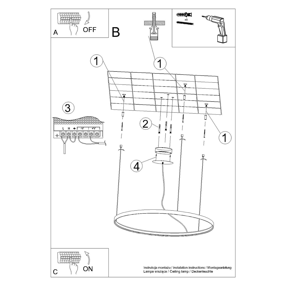 Solis 55 Gold LED 4000K Ring Chandelier