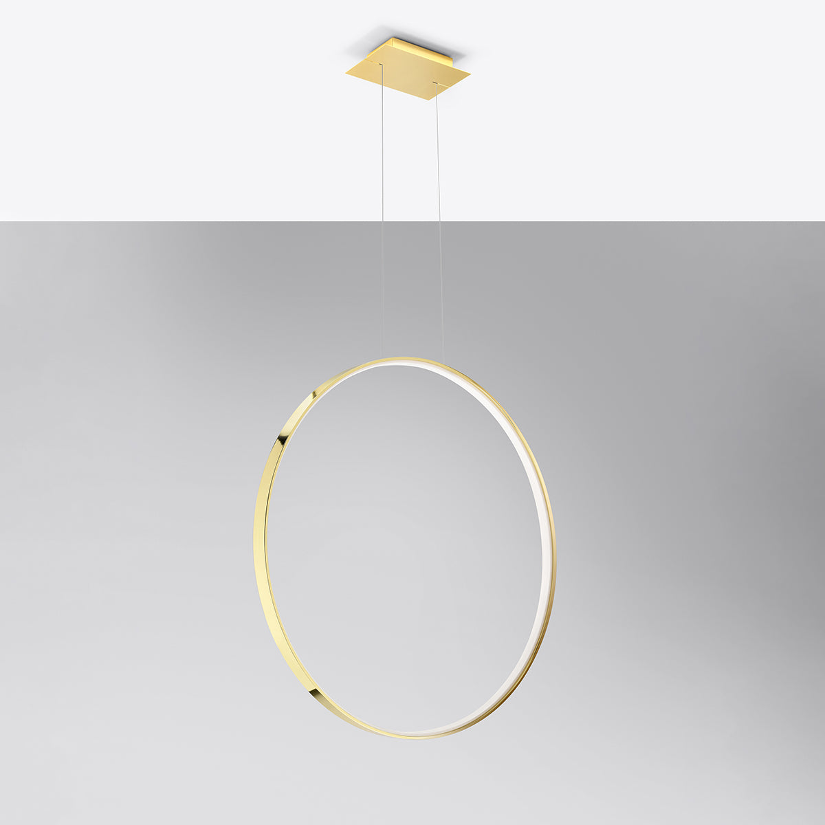 Pendant lamp Ring Solis 78 polished gold LED 3000K