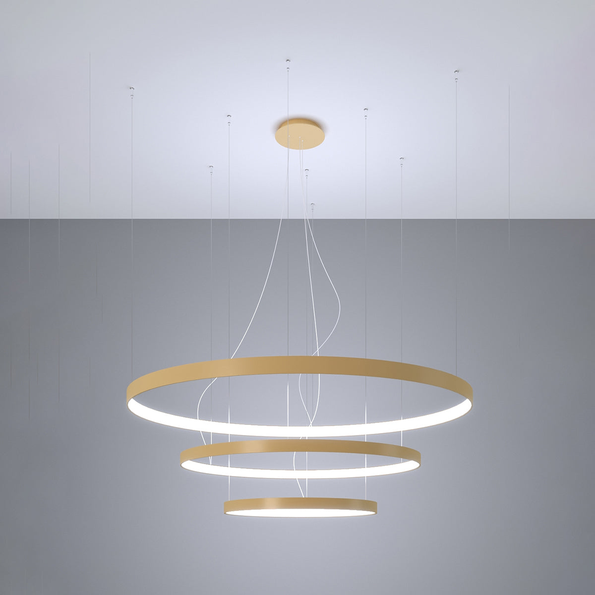 Lustre Anneau Solis 3 55/78/110 doré LED 4000K