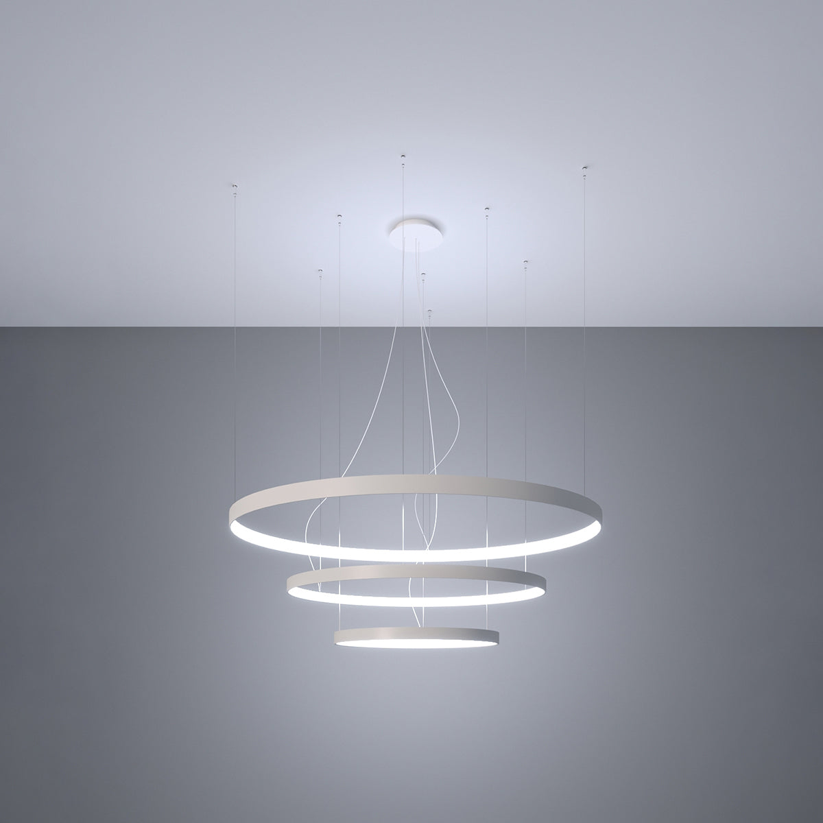 Lustre Anneau Solis 3 55/78/110 blanc LED 4000K