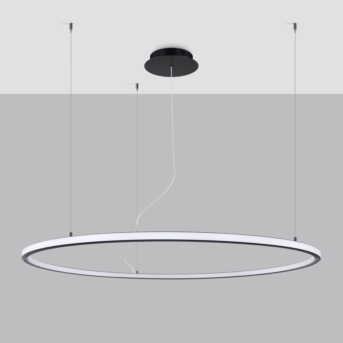 Ring Éclat 120 schwarzer LED-Kronleuchter 3000K