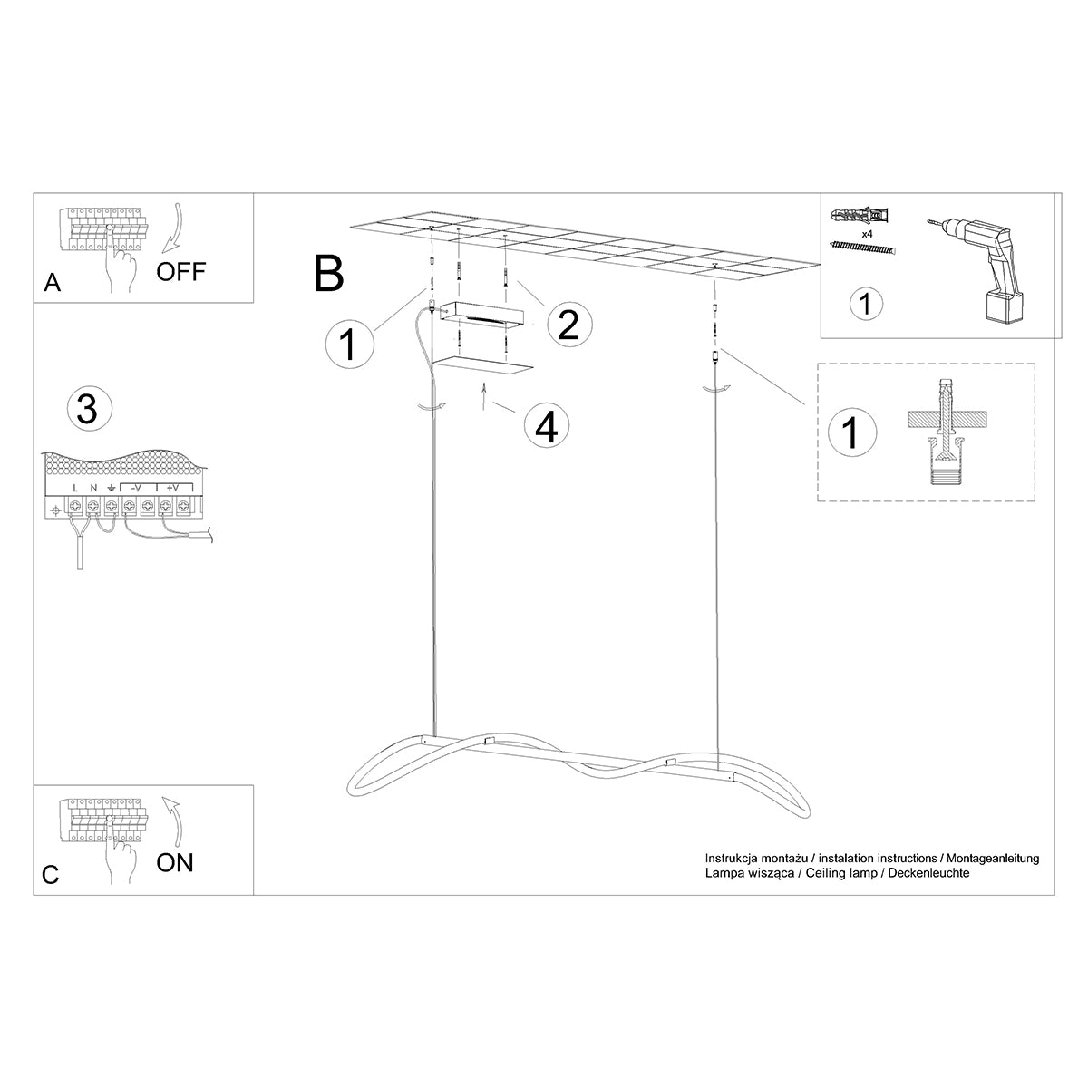 Fernverstellbare Rohraufhängung 148 schwarze LED 2700-6500K