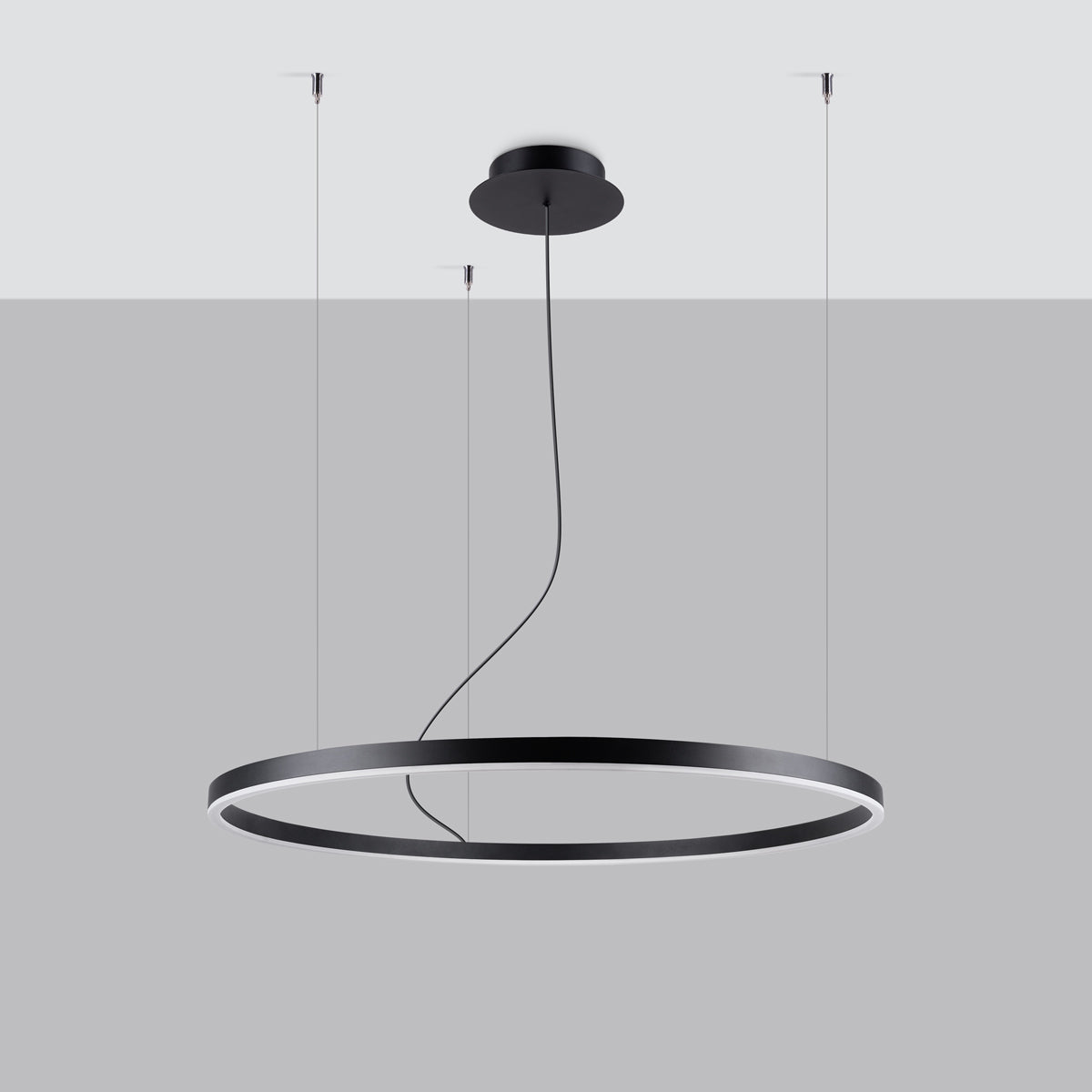 Ring Lumineux 80 black LED 3000K chandelier