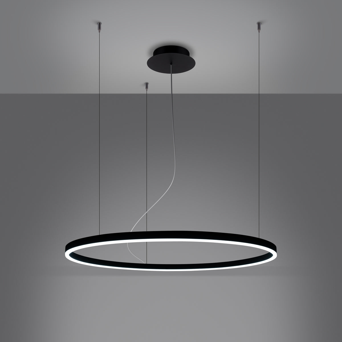 Ring Lumineux 80 black LED 3000K chandelier