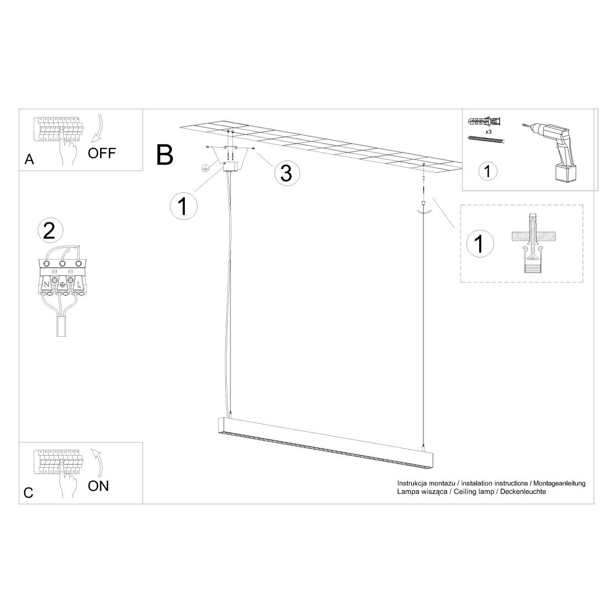 LED Balken Design Deckenleuchte 3000K