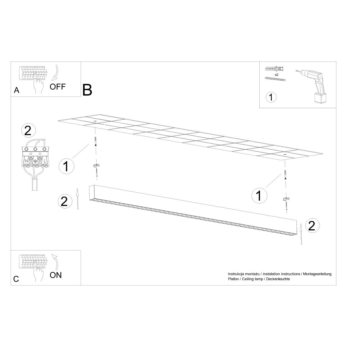 LED Beam Design Ceiling Light 4000K