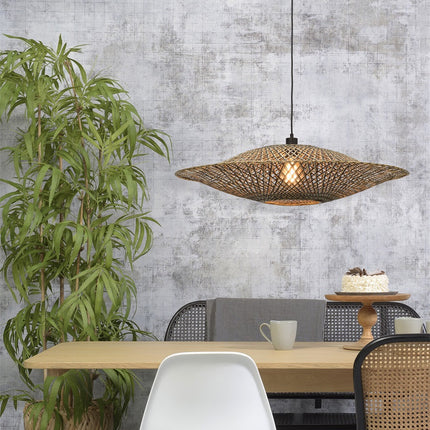 Bali Bambus Pendelleuchte Schwarz und Natur 87 cm