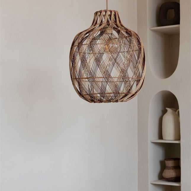 Suspension Mendoza Bambou Naturel et Brun 40 cm