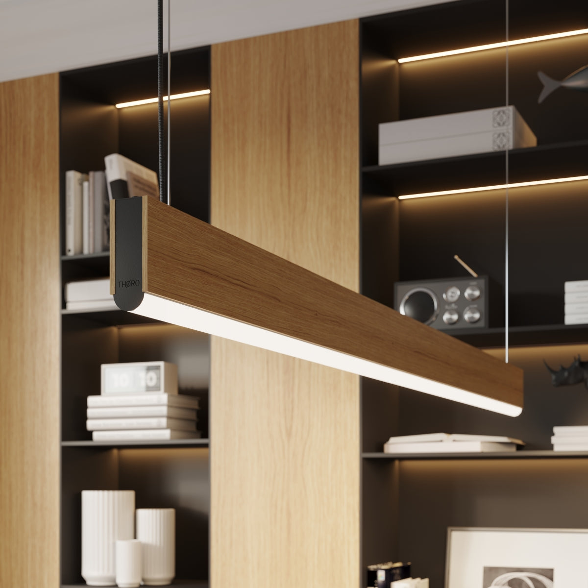 Vertical Suspension Oak Wood 150 LED 3000K