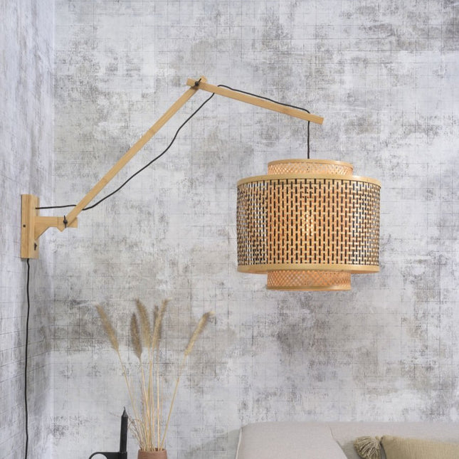 Bhutan Wall Light Natural and Black Bamboo 102 cm