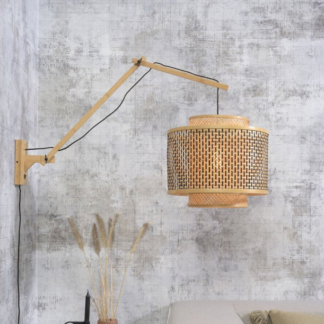 Bhutan Bamboo Wall Sconce Black and Natural