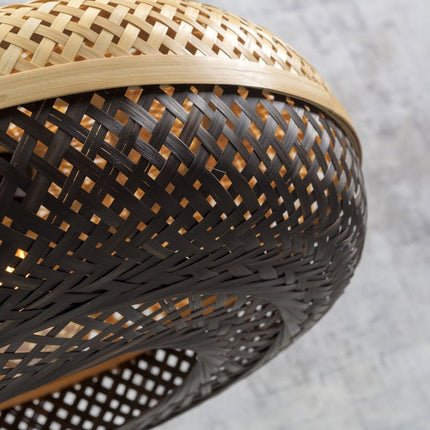 Palawan Bamboo Wall Light Black and Natural 40x15 cm