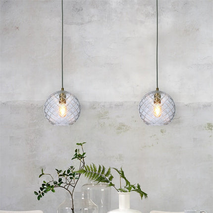 Suspension Venice Globe Verre Transparent & Doré 22 cm
