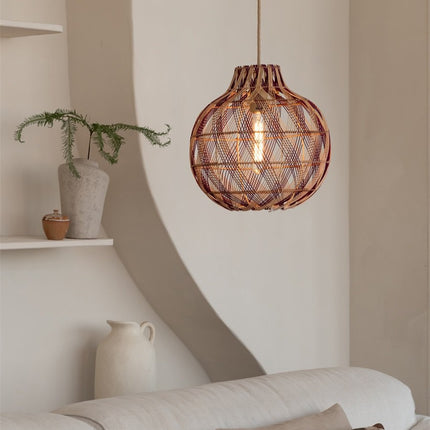 Suspension Mendoza Bambou Naturel et Brun 35 cm