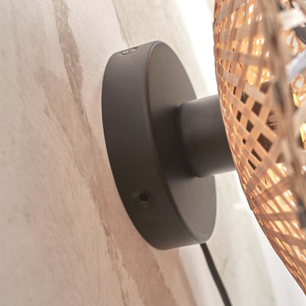 Kalimantan Bamboo Wall Light Black and Natural 44 cm