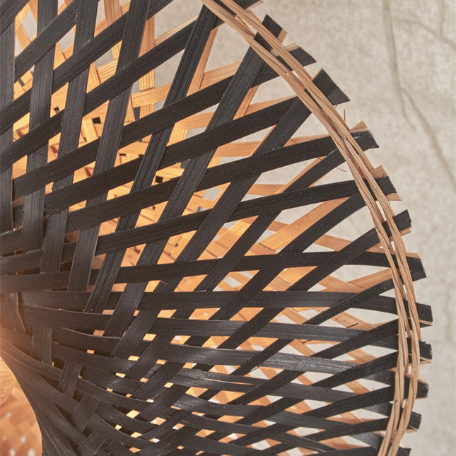 Kalimantan Bamboo Wall Light Black and Natural L
