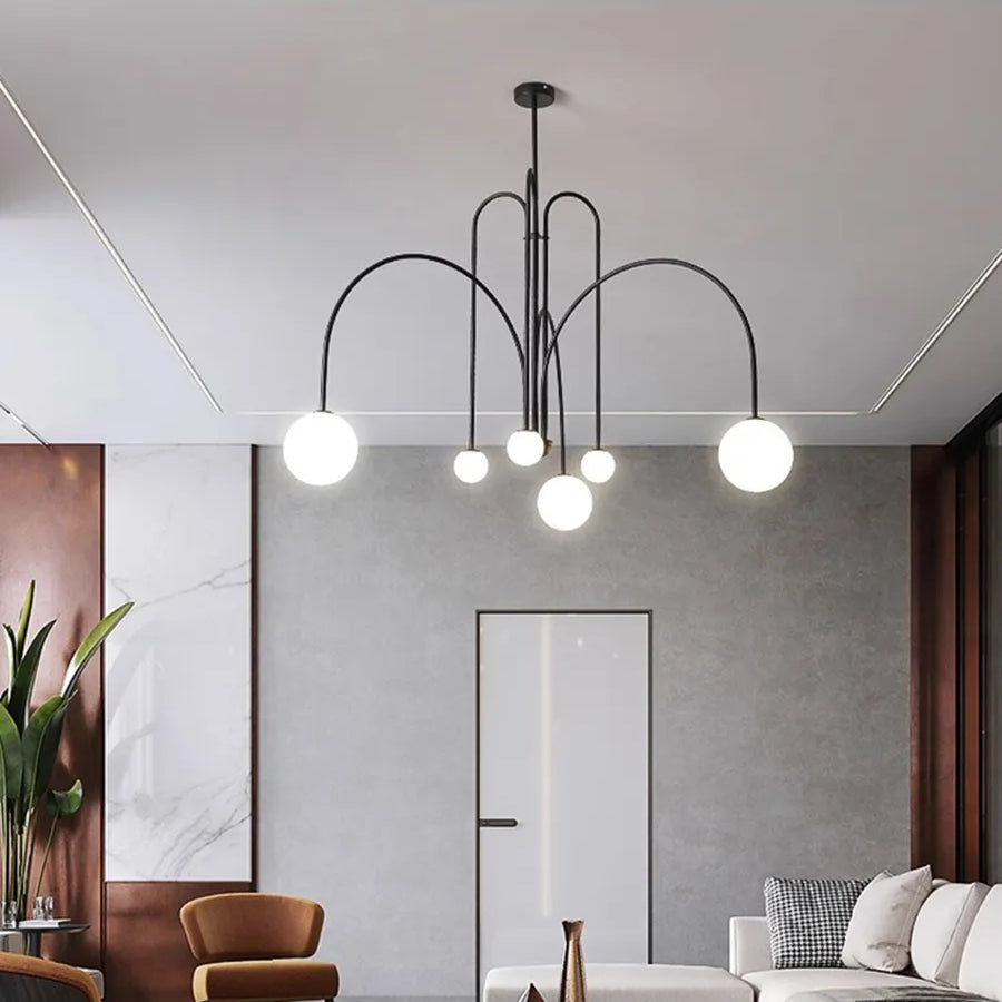 Nordic Colorful Spherical Geometric Chandelier