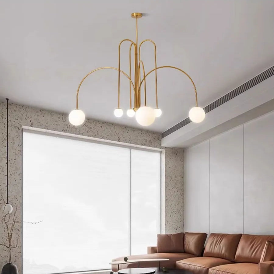 Nordic Colorful Spherical Geometric Chandelier