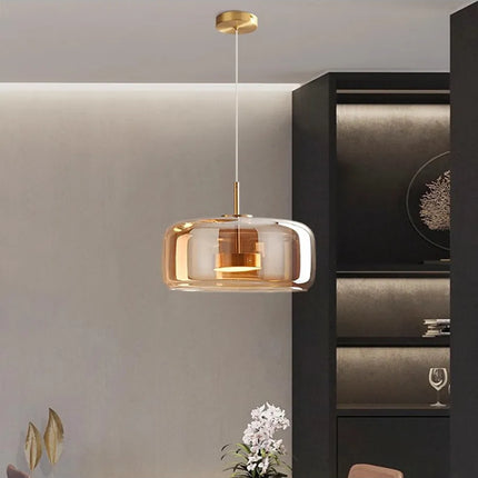 Elegante nordische LED-Pendelleuchte aus Glas