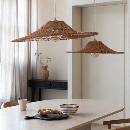 Cancun Pendelleuchte aus natürlichem Rattan, 70 cm