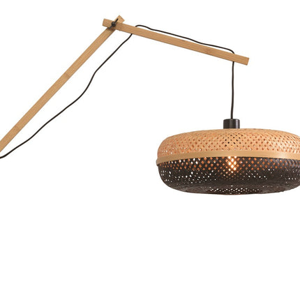 Palawan Bamboo Wall Light Black and Natural 40x15 cm L