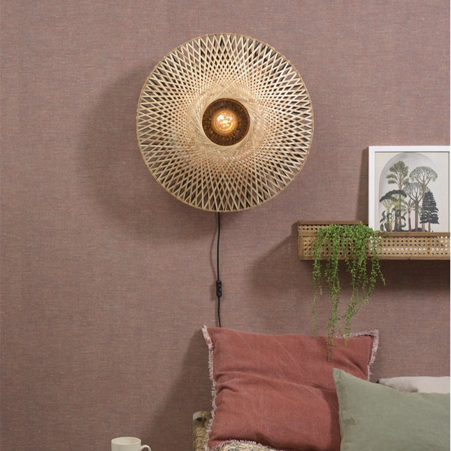 Kalimantan Bamboo Wall Light Black and Natural M
