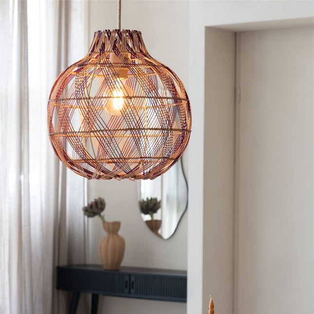 Suspension Mendoza Bambou Naturel et Brun 35 cm